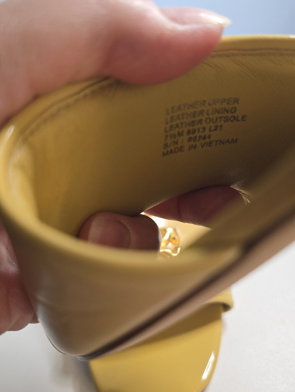 Tory Burch Gold Logo Yellow Eleanor Slide Sandals All Leather 7.5 Medium - Picture 6 of 12